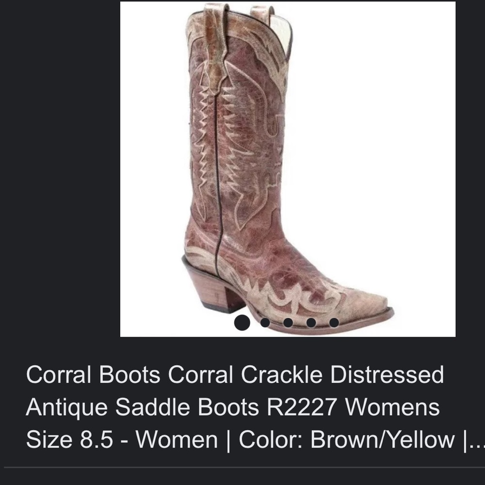 Corral crackle distressed antique saddle boots size 7